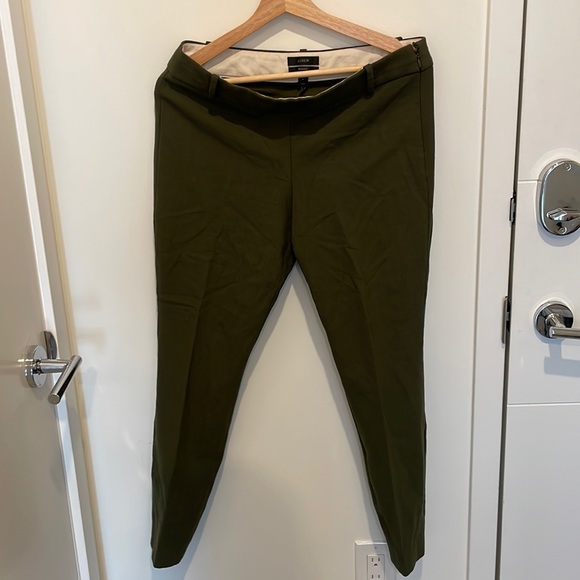 J. Crew Minnie Wool Blend Green Cropped Trouser - Picture 4 of 7